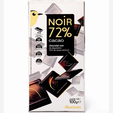 Auchan Noir 72% cacao