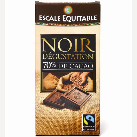 Escale Equitable Noir dégustation 70% de cacao