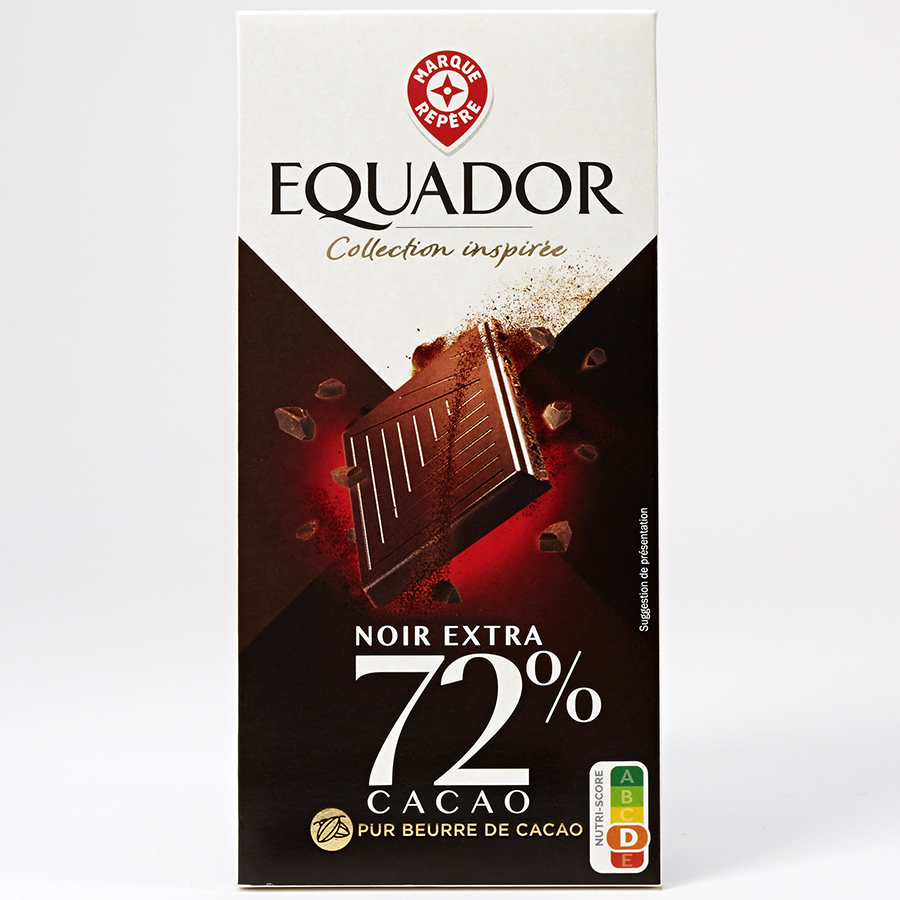 Marque repère Equador (E.Leclerc) Noir extra 72 % cacao - 