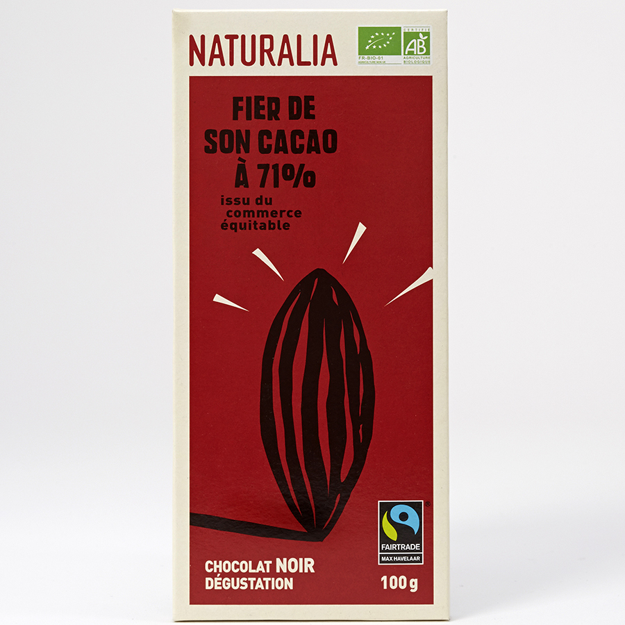 Naturalia Chocolat noir dégustation 71 % cacao - 