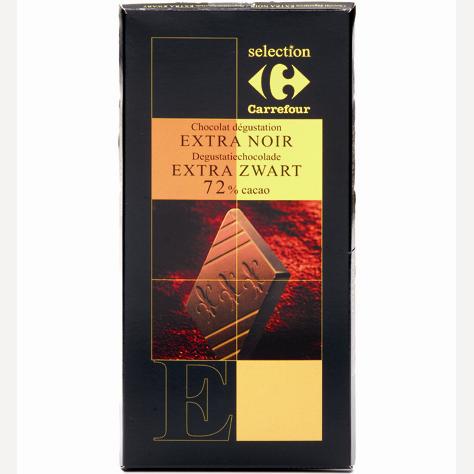 Sélection Carrefour Chocolat dégustation extra noir 72% cacao