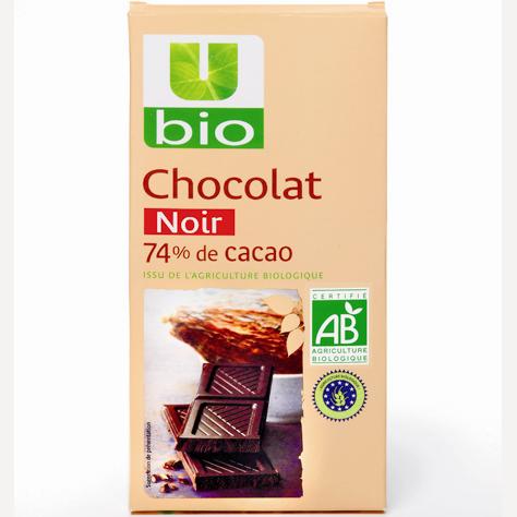 U bio Chocolat noir 74% de cacao