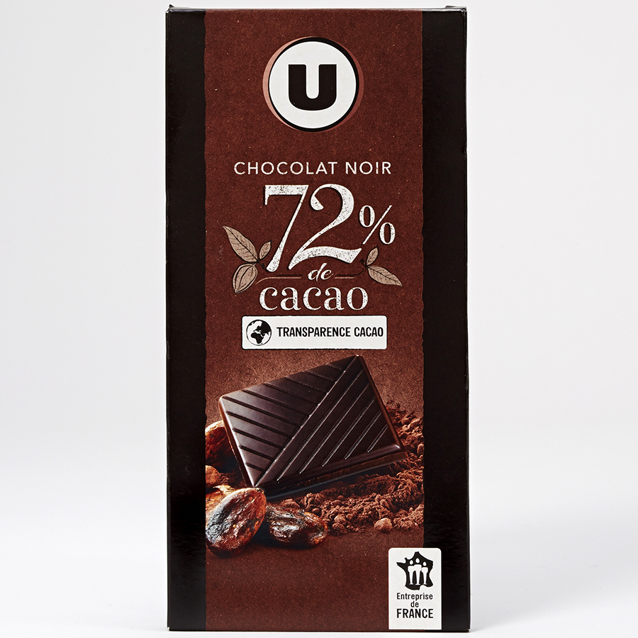 U Chocolat noir 72 % de cacao - 