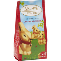 Lindt Lapin or mini moulages lait X 10