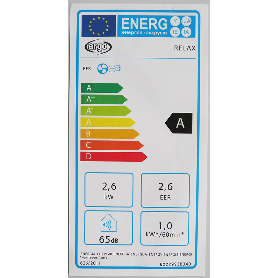 Argo Relax - Étiquette énergie