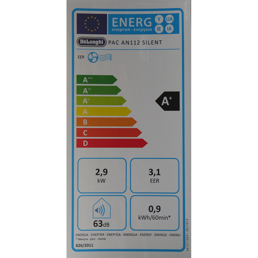 DeLonghi PAC AN112 Silent - Étiquette énergie