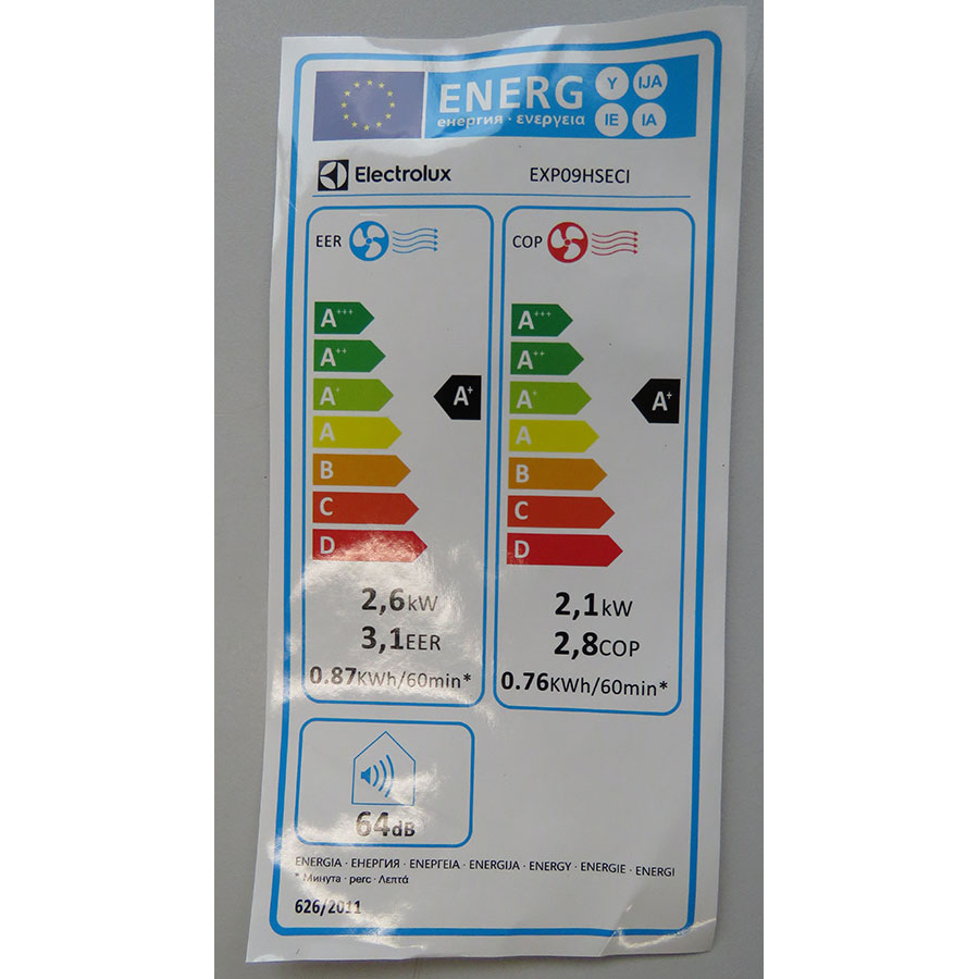Electrolux EXP09HSECI - Étiquette énergie