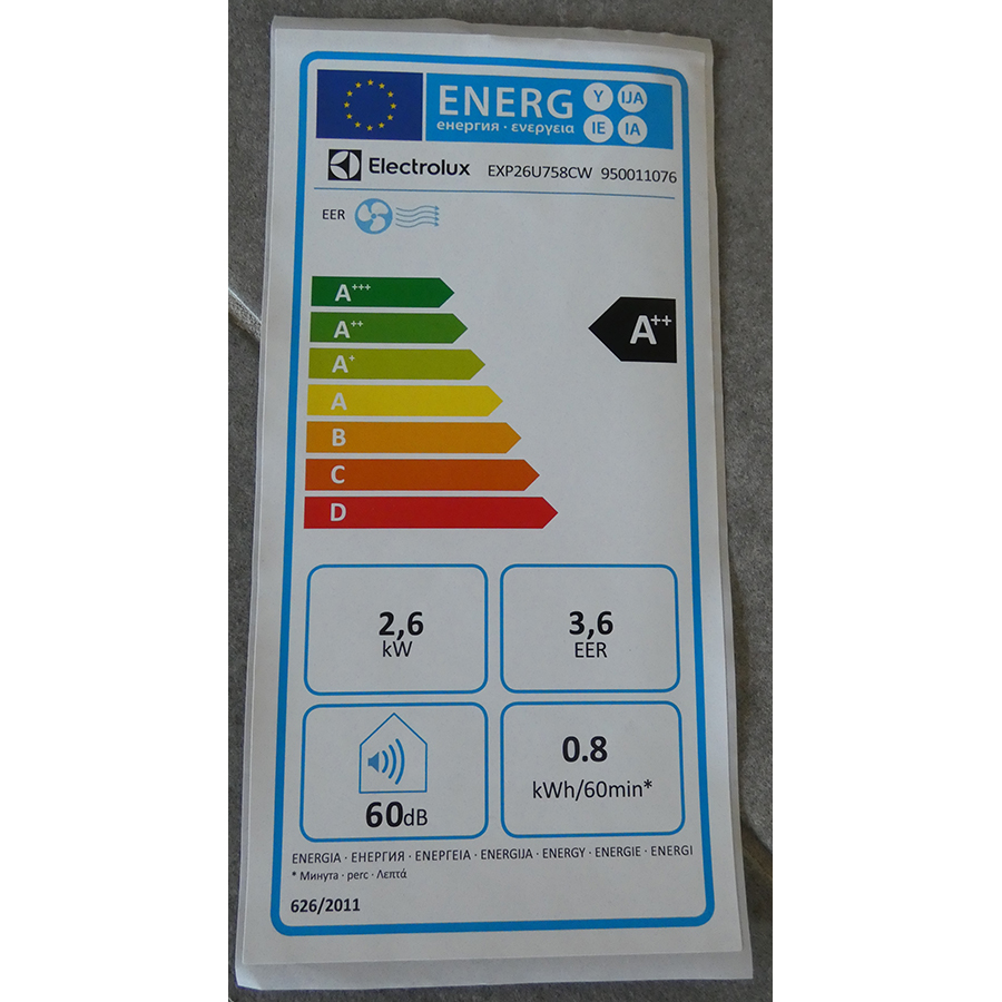 Electrolux EXP26U758CW - Étiquette énergie