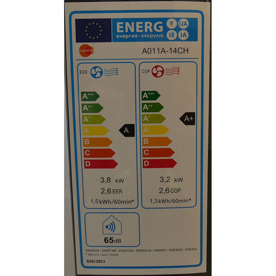 Equation A011A-14CH - Étiquette énergie