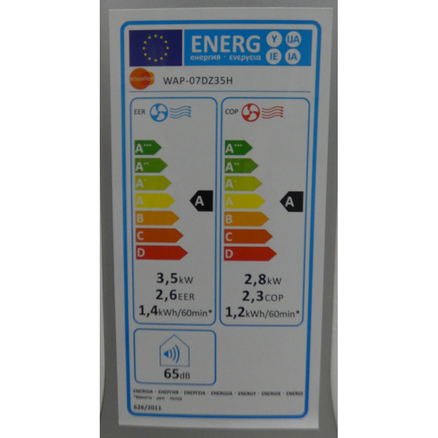Equation Design 3 WAP-07DZ35H - Étiquette énergie