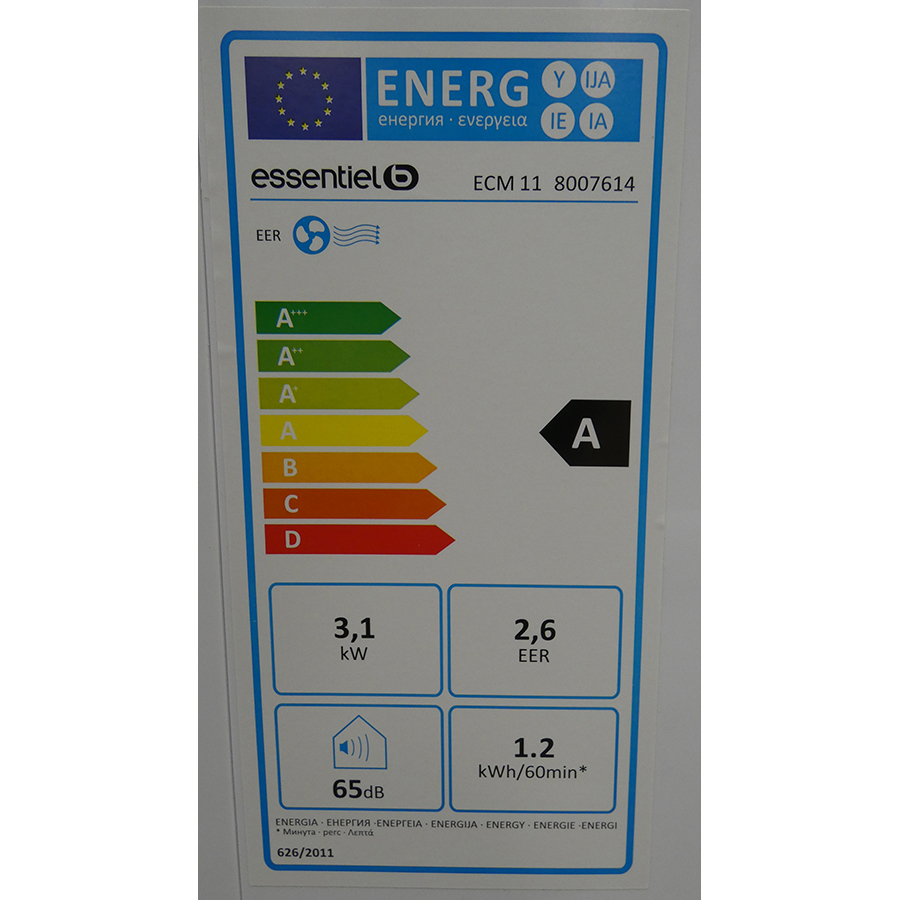 EssentielB ECM 11 8007614 - Étiquette énergie