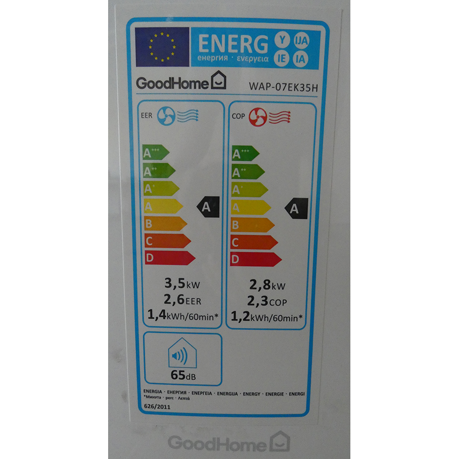 GoodHome WAP-07EK35H - Étiquette énergie