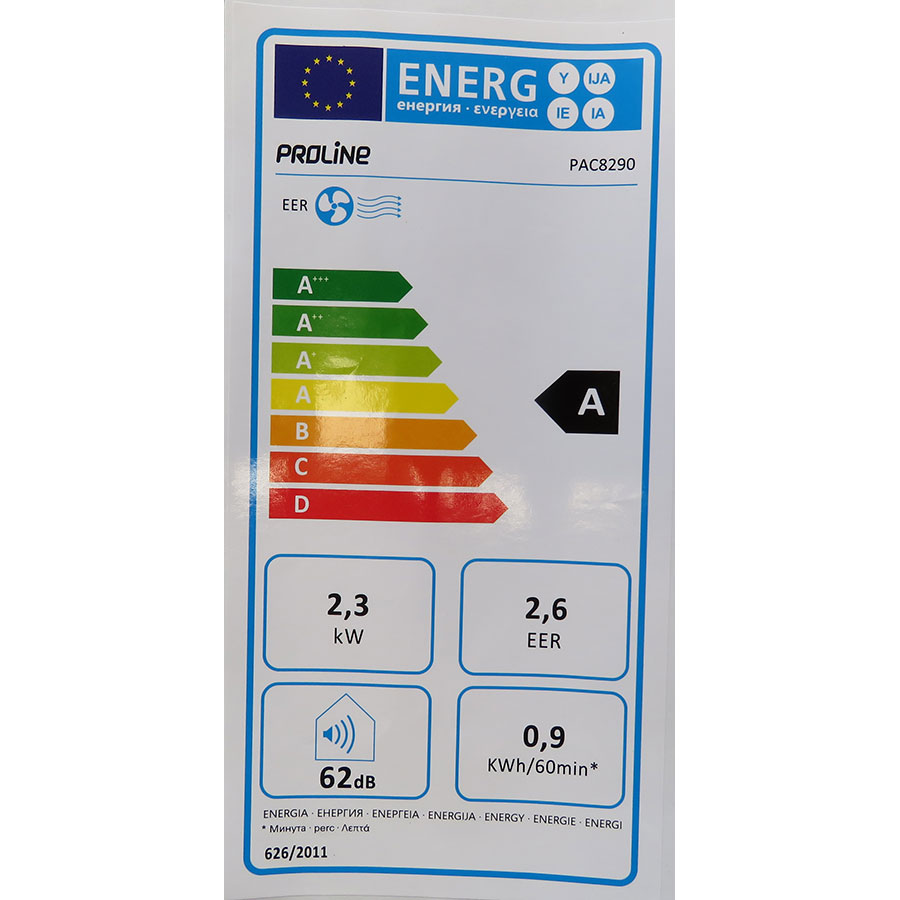Proline PAC8290 - Étiquette énergie