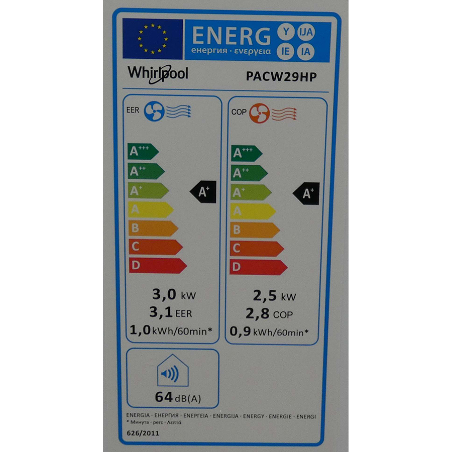 Whirlpool PACW29HP - Étiquette énergie