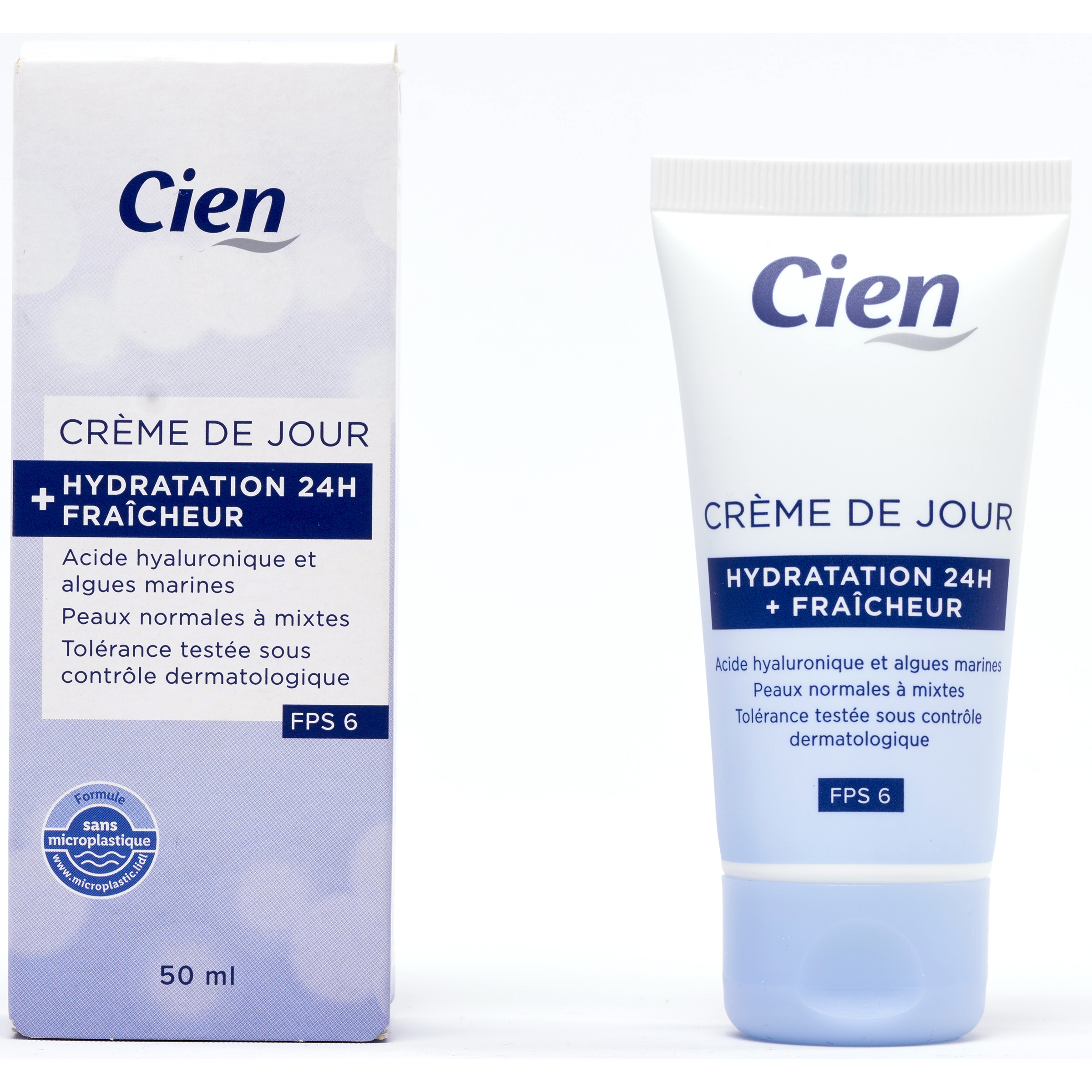 Test Cien (Lidl) Crème de jour hydratation 24 h + fraîcheur FPS 6 - crème  hydratante - UFC-Que Choisir