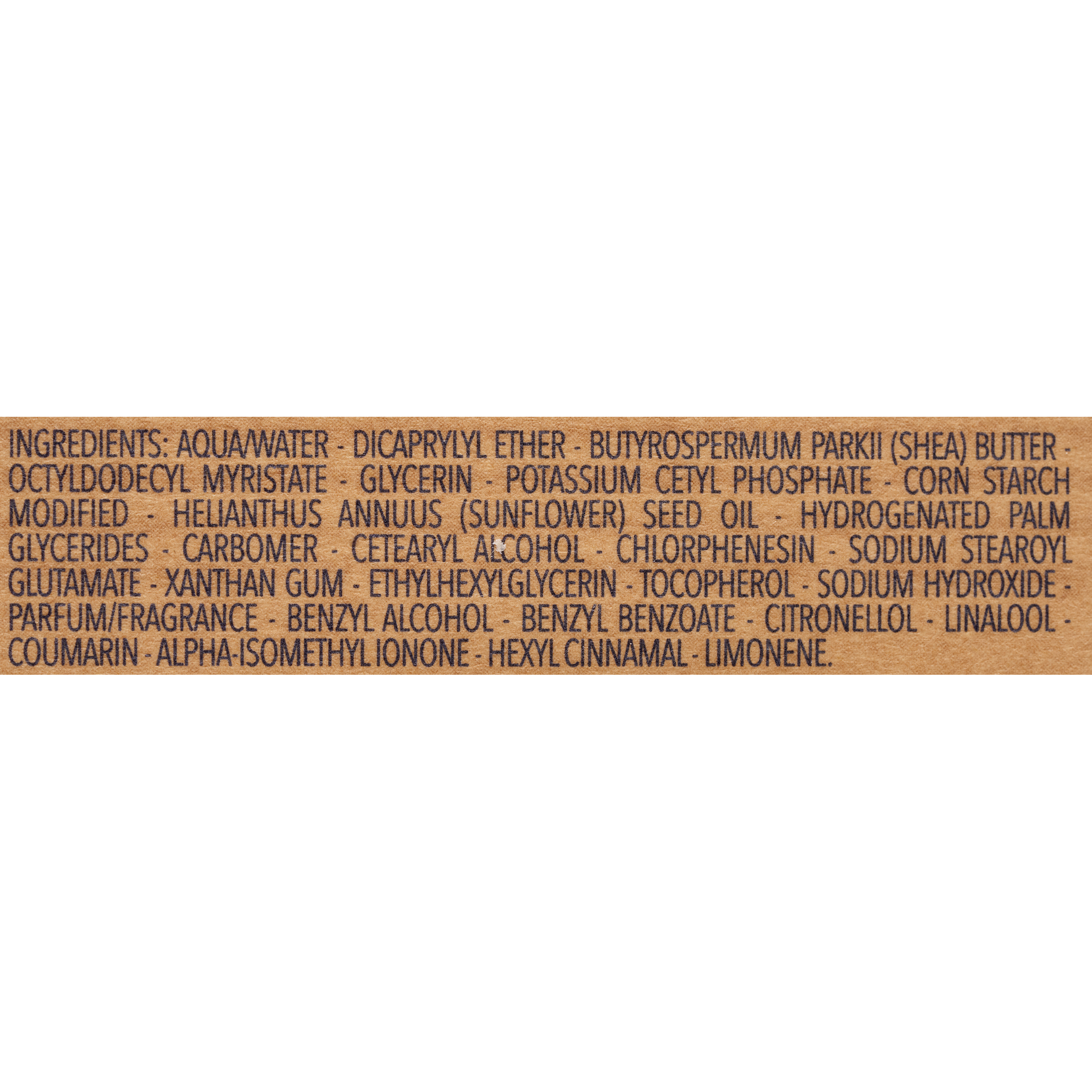 L’Occitane en Provence Crème confort légère beurre de karité 5 % - Liste des ingrédients