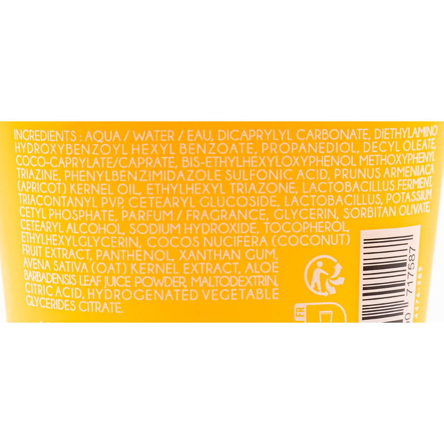 La Rosée Lait solaire à l'huile d'abricot bio 50+ - Liste des ingrédients