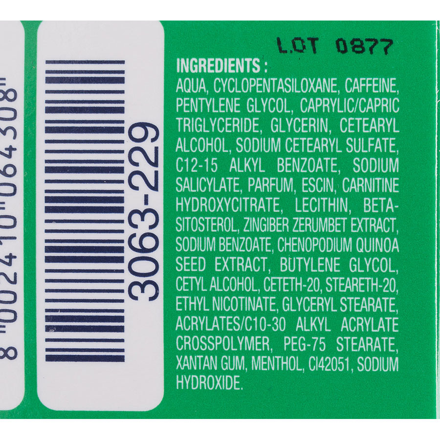 Somatoline Cosmetic Cellulite incrustée 15 jours - Liste des ingrédients