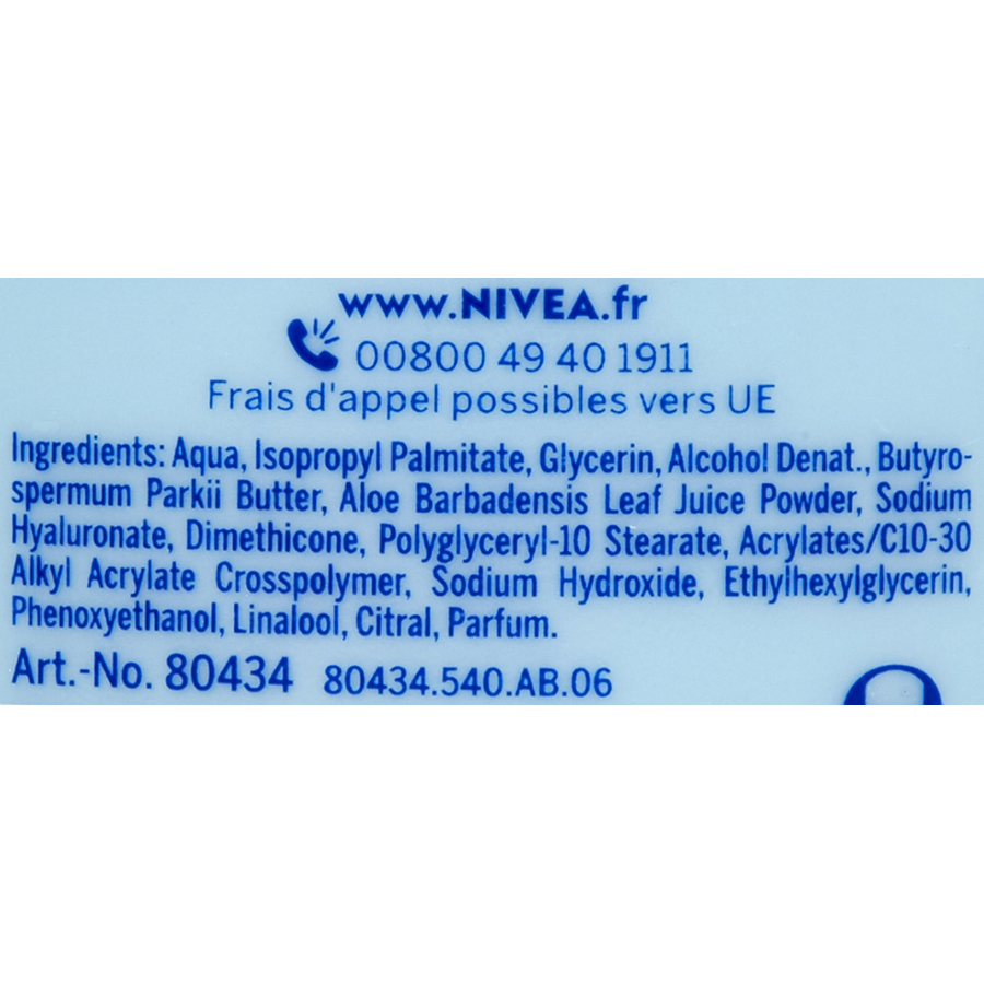 Nivea Sun Hydratant - Liste des ingrédients