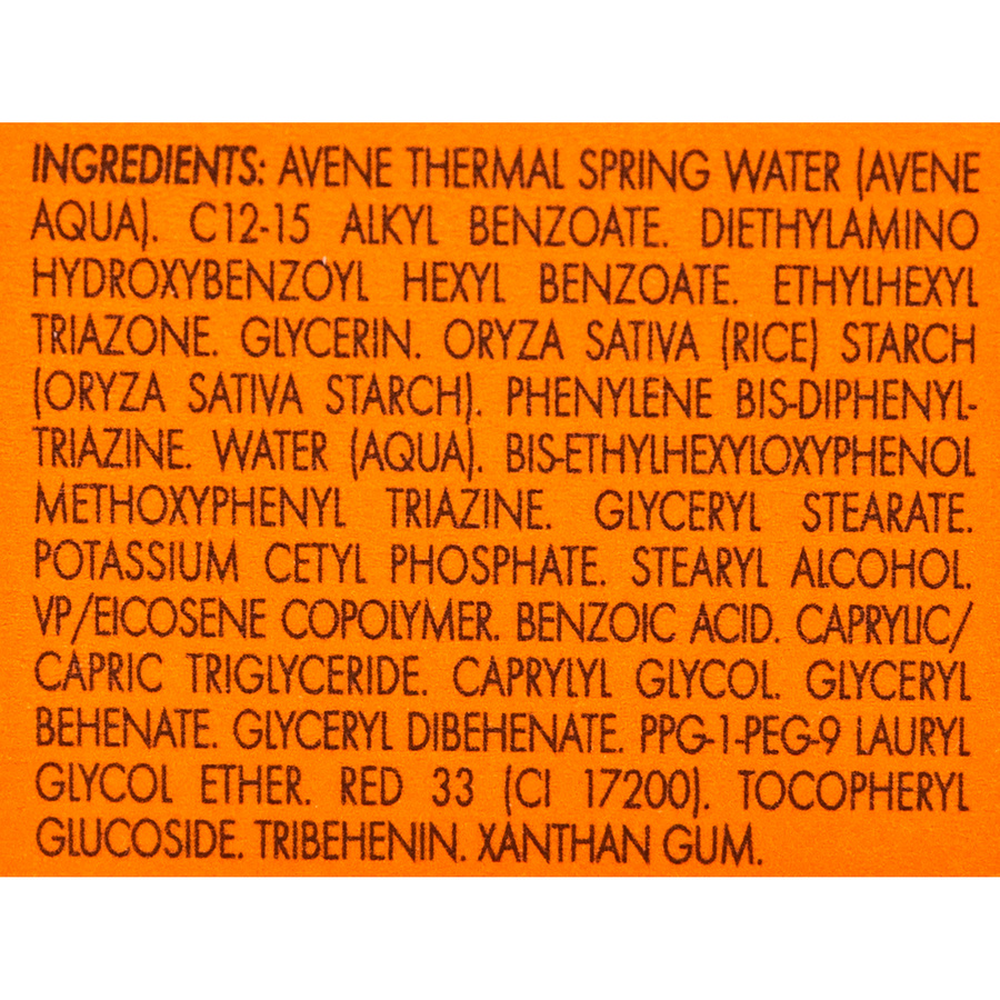 Avène Crème sans parfum fini invisible hydratation 8 h SPF 50+ - Liste des ingrédients