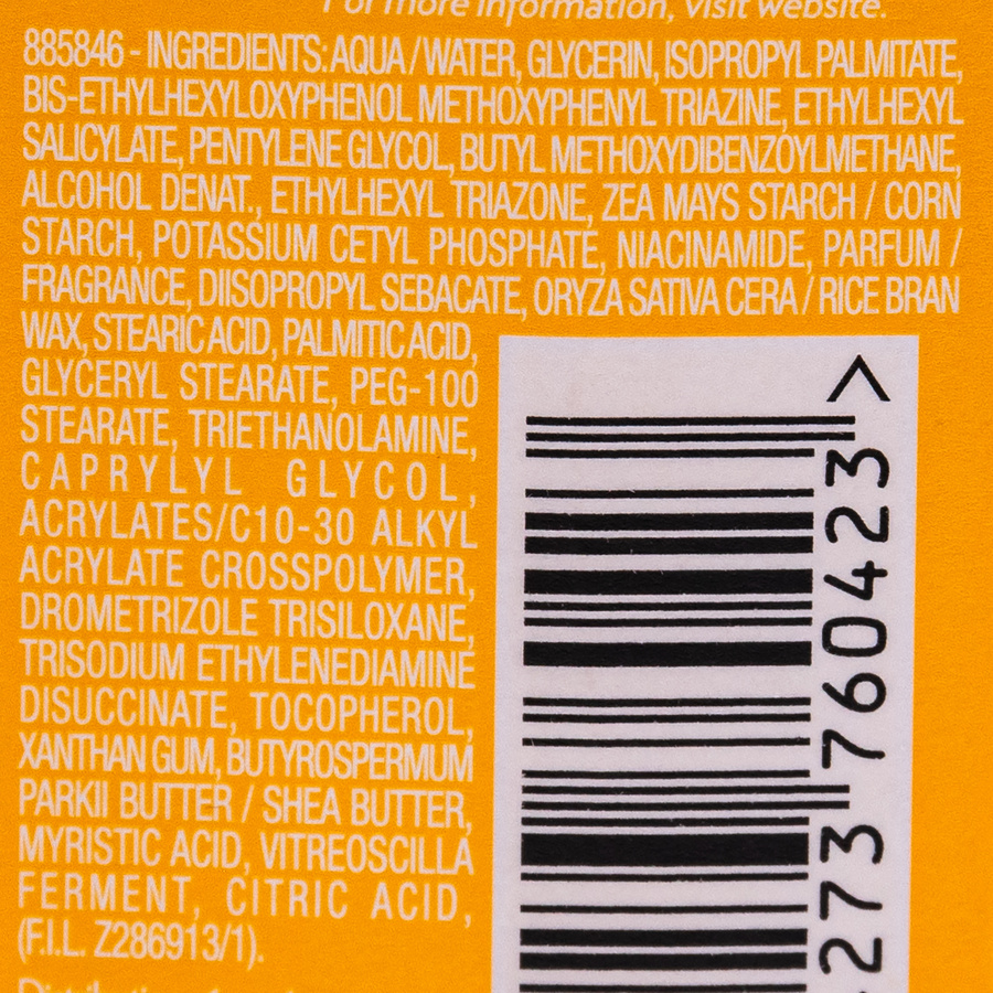 Biotherm Waterlover face sunscreen 50+ - Liste des ingrédients