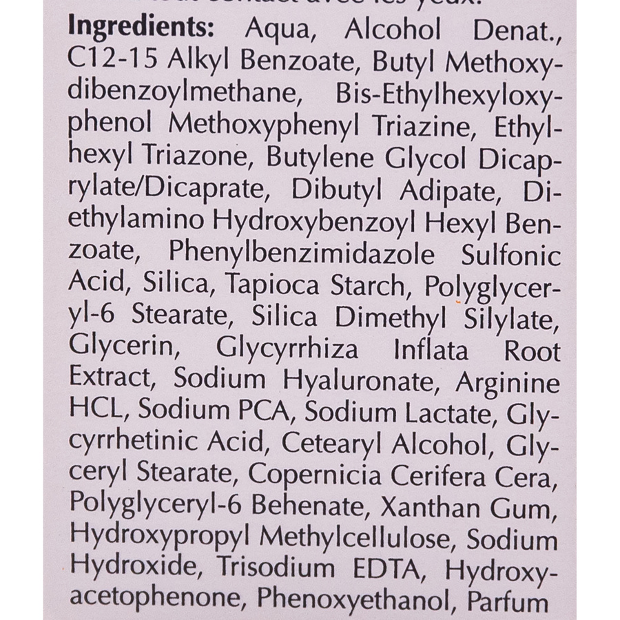 Eucerin Hydro Protect fluide ultra-léger 50+ - Liste des ingrédients