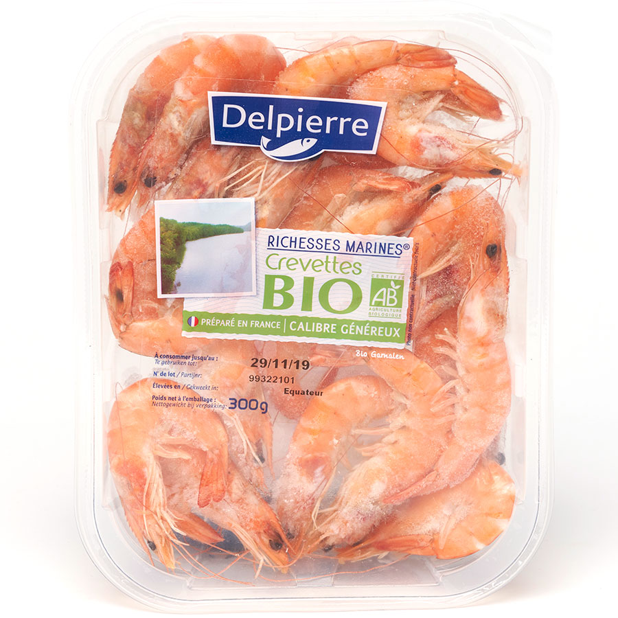 Delpierre Richesses marines crevettes bio cuites - 