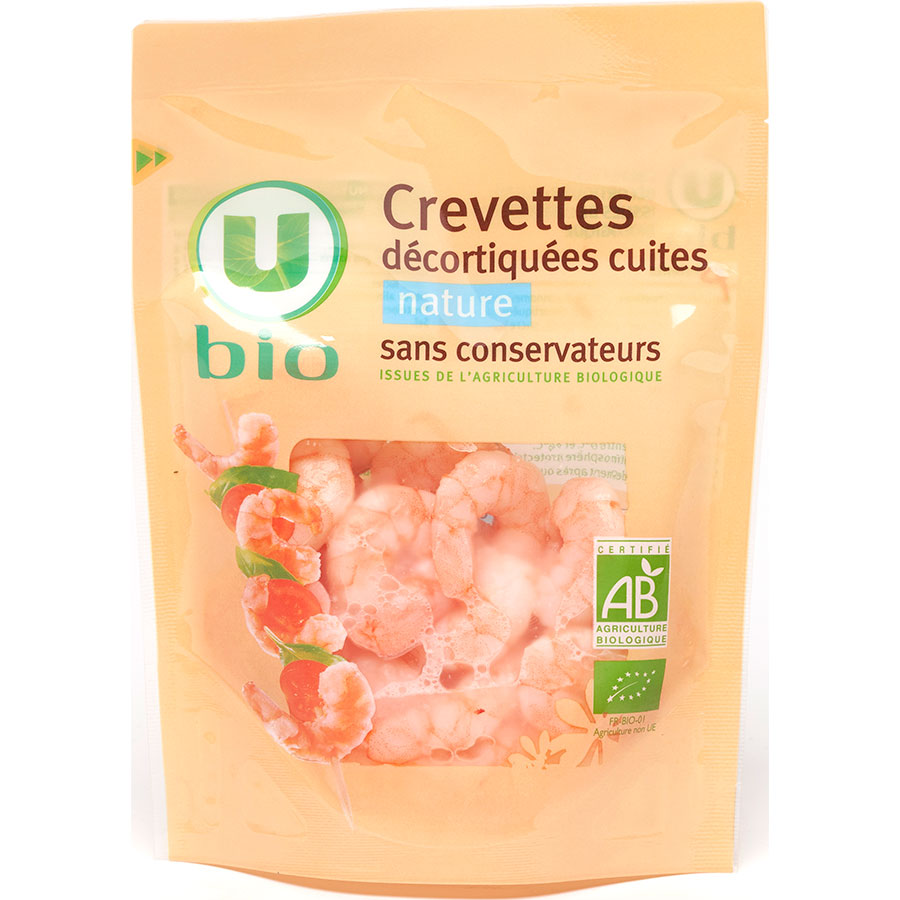 U bio Crevettes décortiquées cuites nature - 