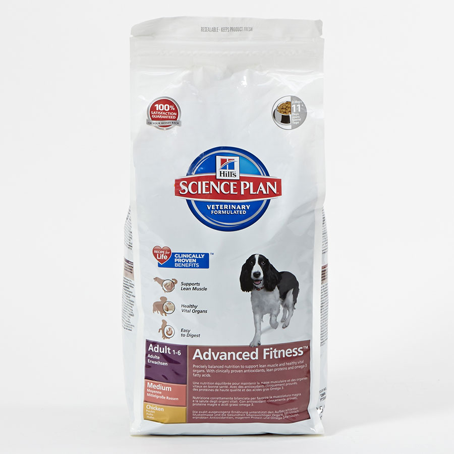 Test Science Plan (Hill’s) Advanced Fitness Adulte moyenne race, poulet