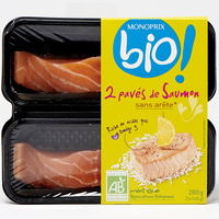 2 pavés de saumon Monoprix bio!