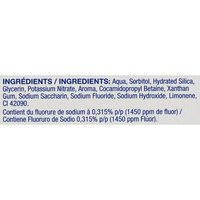 Sensodyne Soin extra fresh - Liste des ingrédients