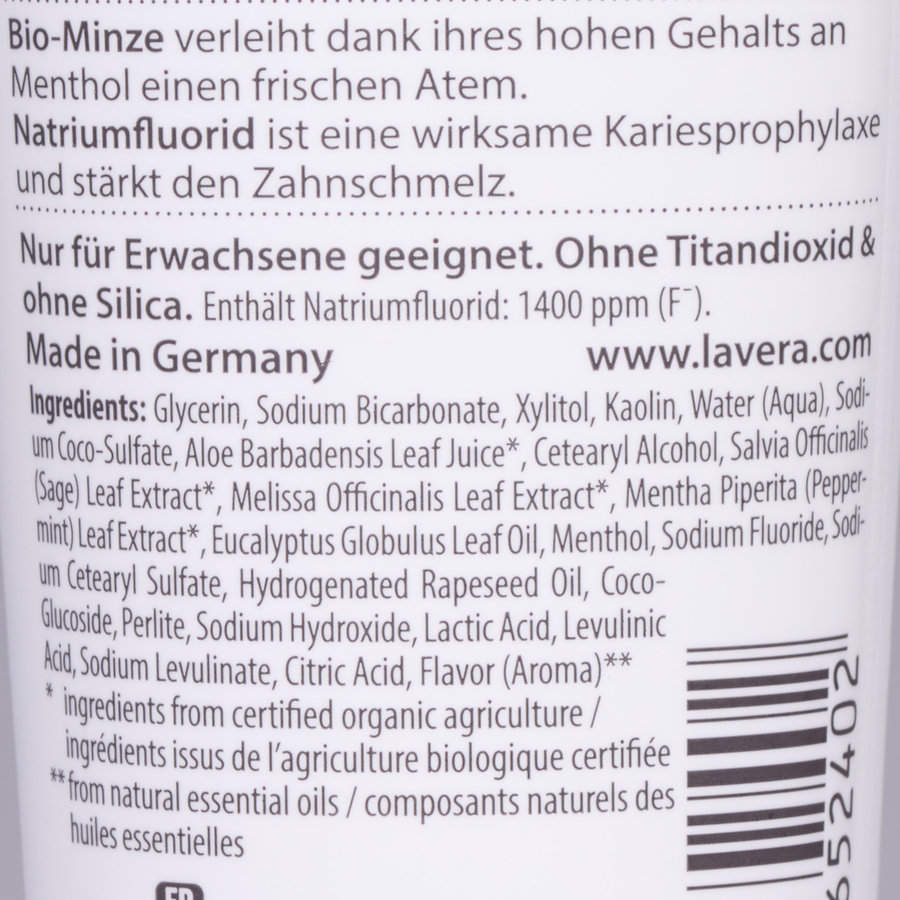 Lavera Complete care  - Liste des ingrédients