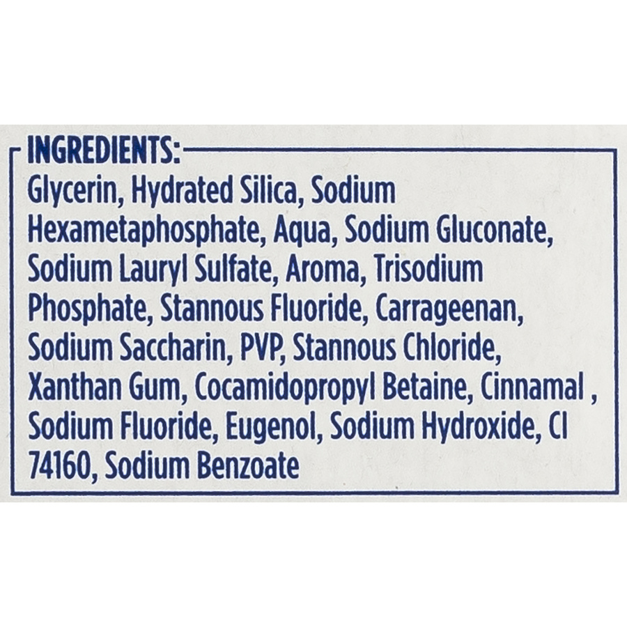 Oral-B Pro-expert 24 heures de protection - Liste des ingrédients