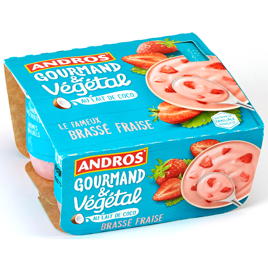 Andros Gourmand & Végétal - Le fameux brassé fraise au lait de coco - 