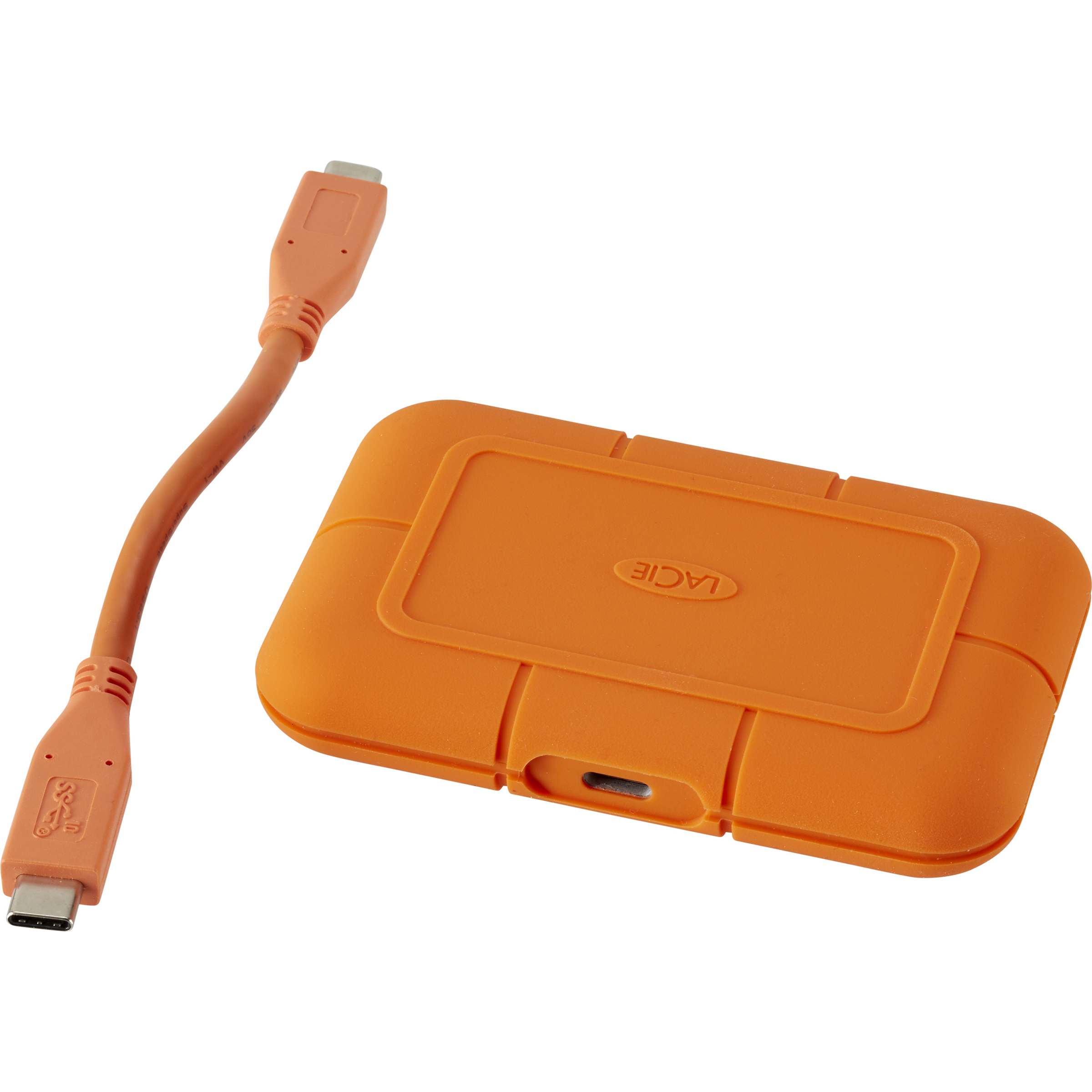 LaCie Rugged USB-C disque dur externe 1 To Orange, Argent