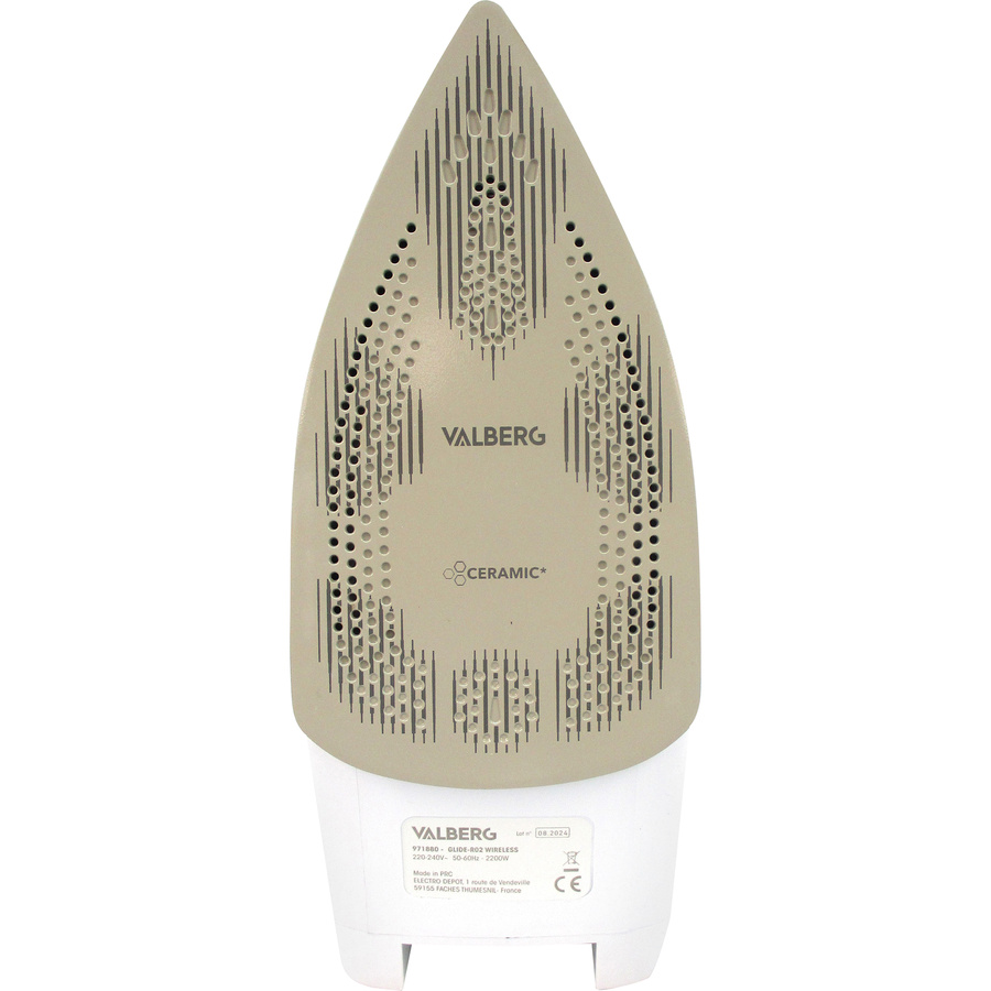 Valberg (ElectroDepot) Fer à repasser sans fil (Code article 971880) - Semelle du fer