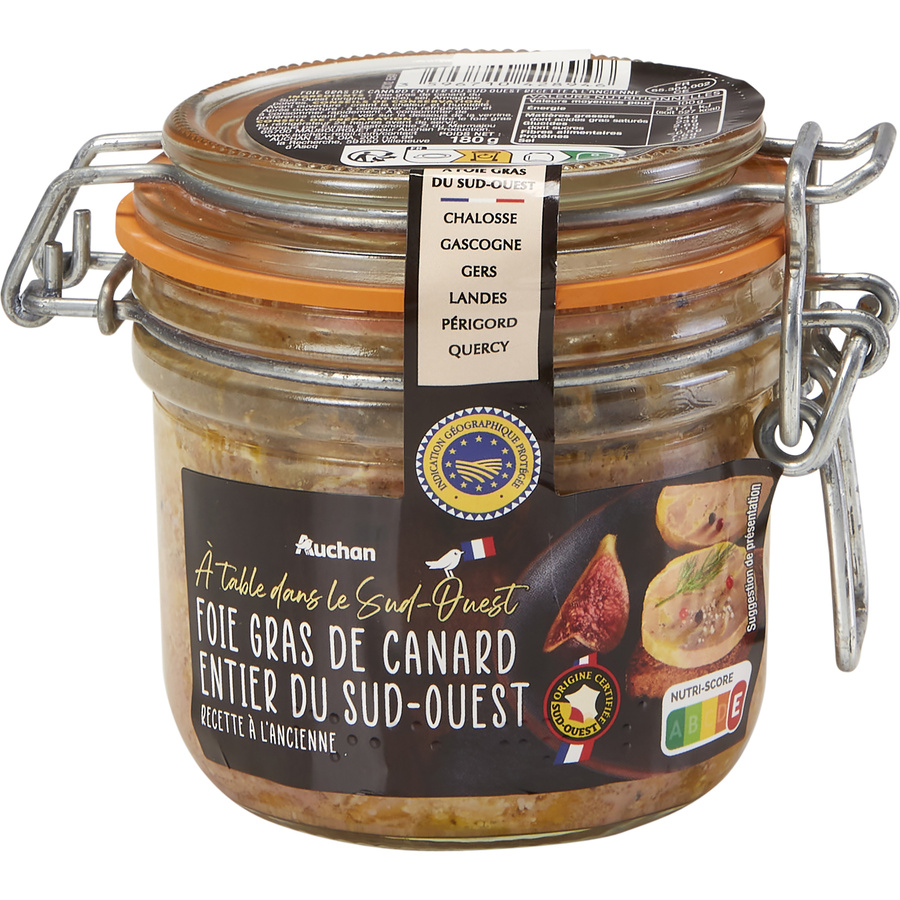 Auchan Foie gras de canard entier du Sud-Ouest recette à l'ancienne – À table dans le Sud-Ouest