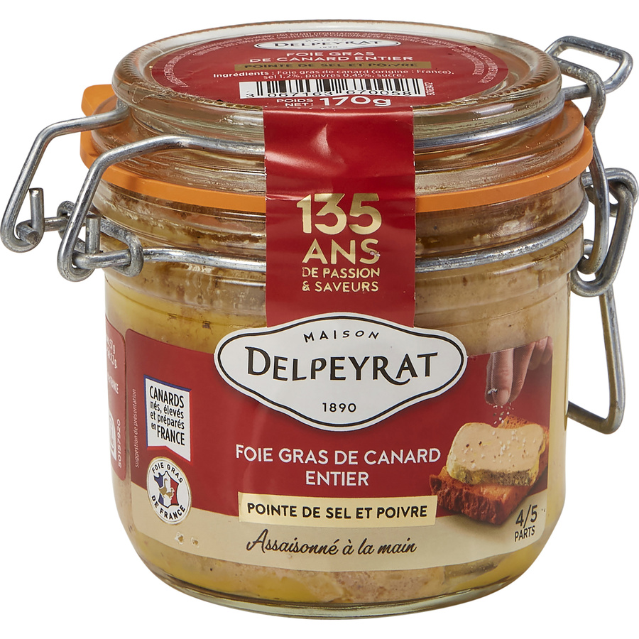 Delpeyrat Foie gras de canard entier pointe de sel et poivre