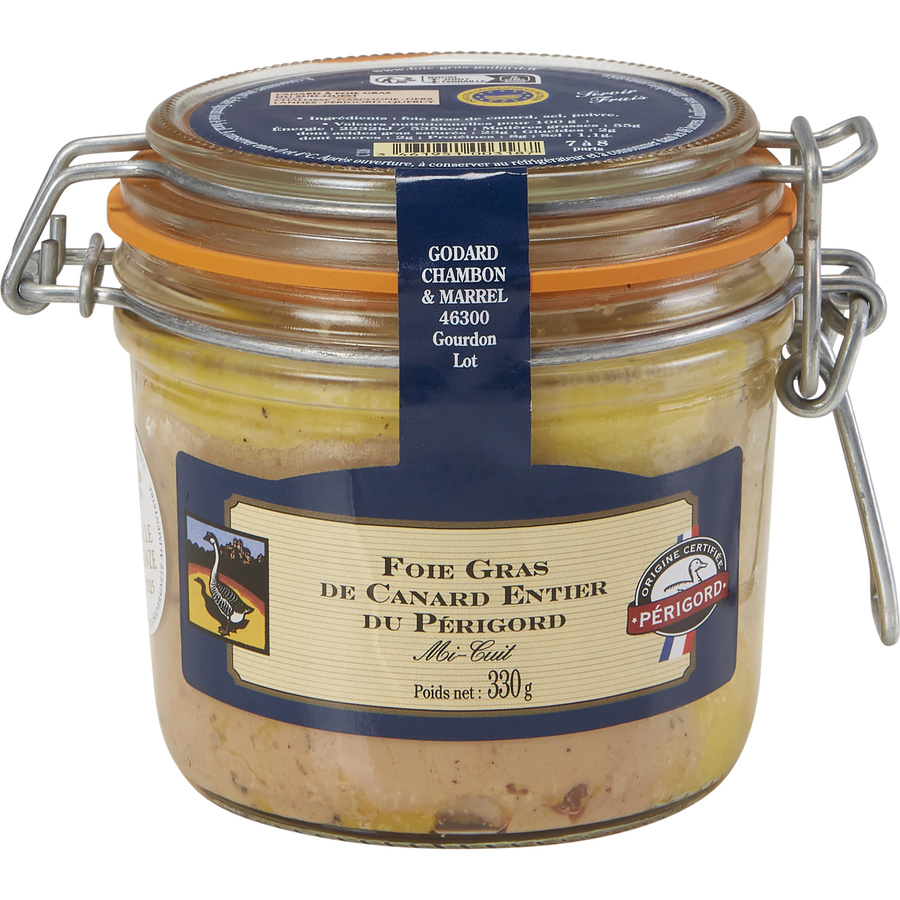 Godard Foie gras de canard entier du Périgord mi-cuit