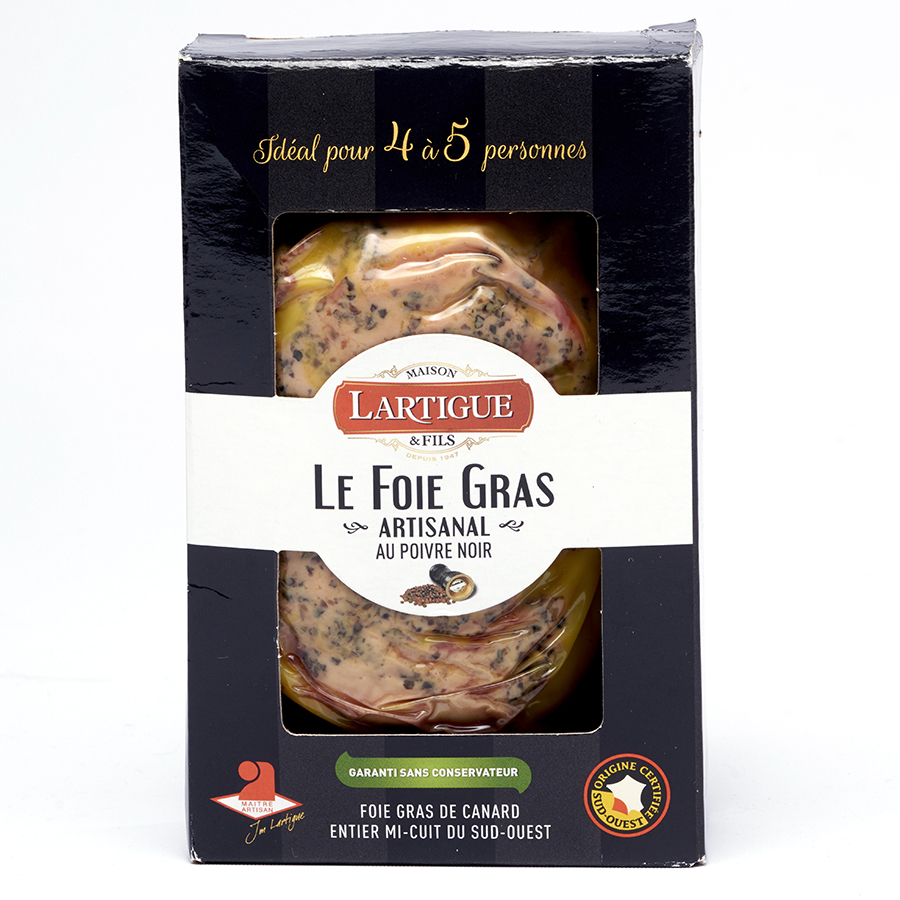 Maison Lartigue et Fils Foie gras Sud-Ouest mi-cuit artisanal au poivre noir - 