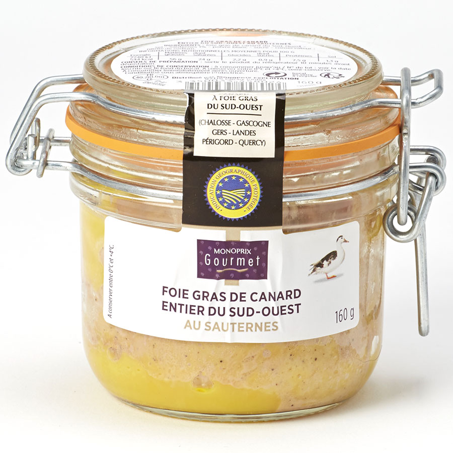Monoprix Gourmet Foie gras de canard entier du Sud-Ouest au Sauternes