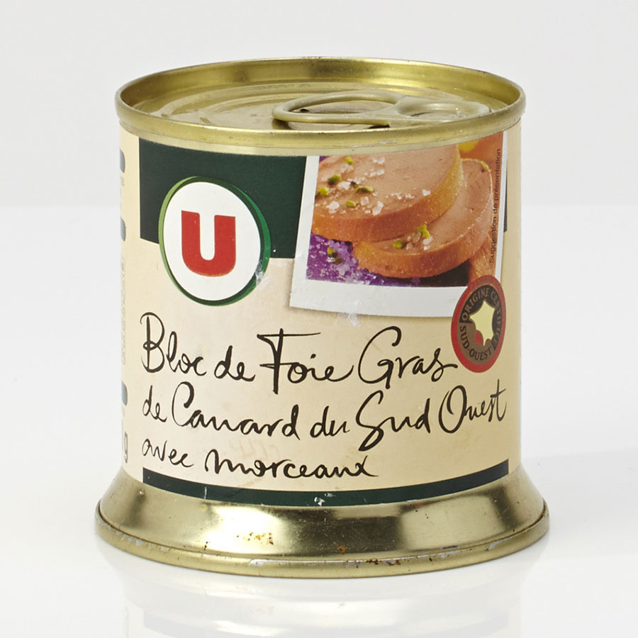 U Bloc de foie gras de canard du Sud-Ouest avec morceaux