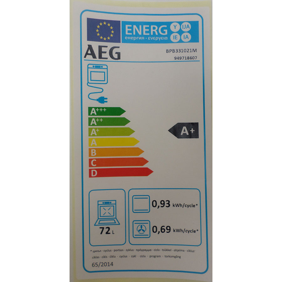 AEG BPB331021M - Étiquette énergie