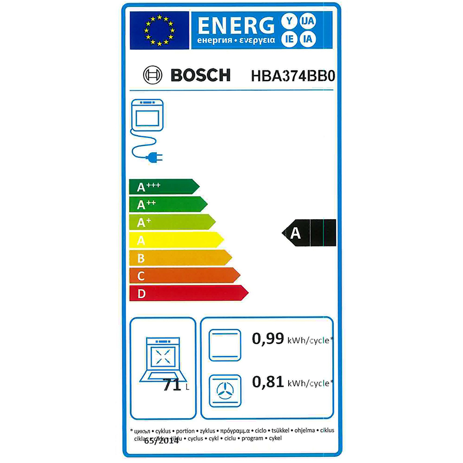 Bosch HBA374BB0 - Étiquette énergie