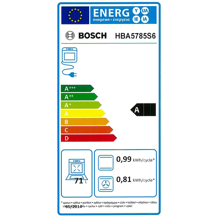 Bosch HBA5785S6 - Étiquette énergie