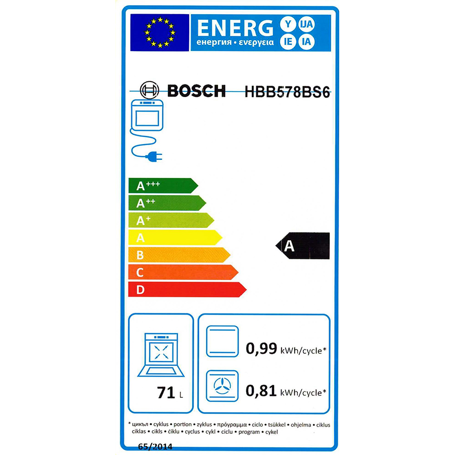 Bosch HBB578BS6 - Étiquette énergie