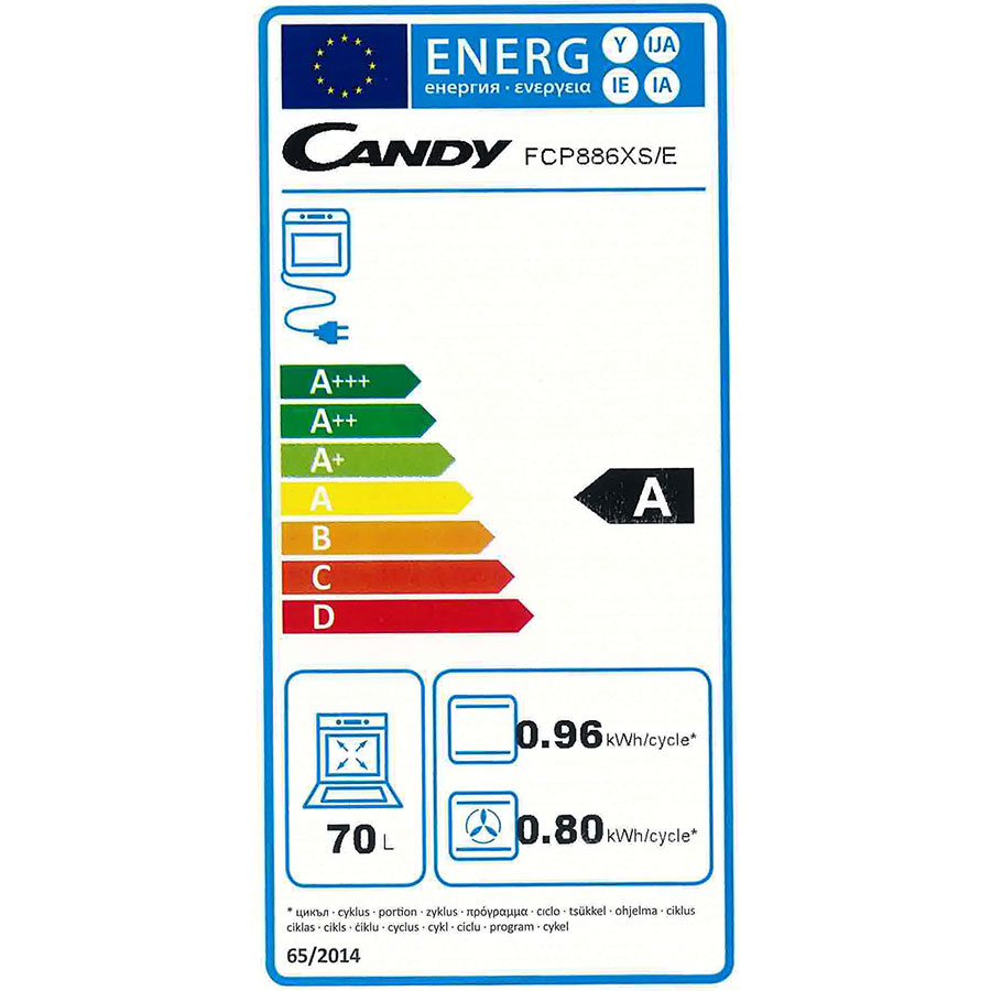 Candy FCP886XS/E - Étiquette énergie