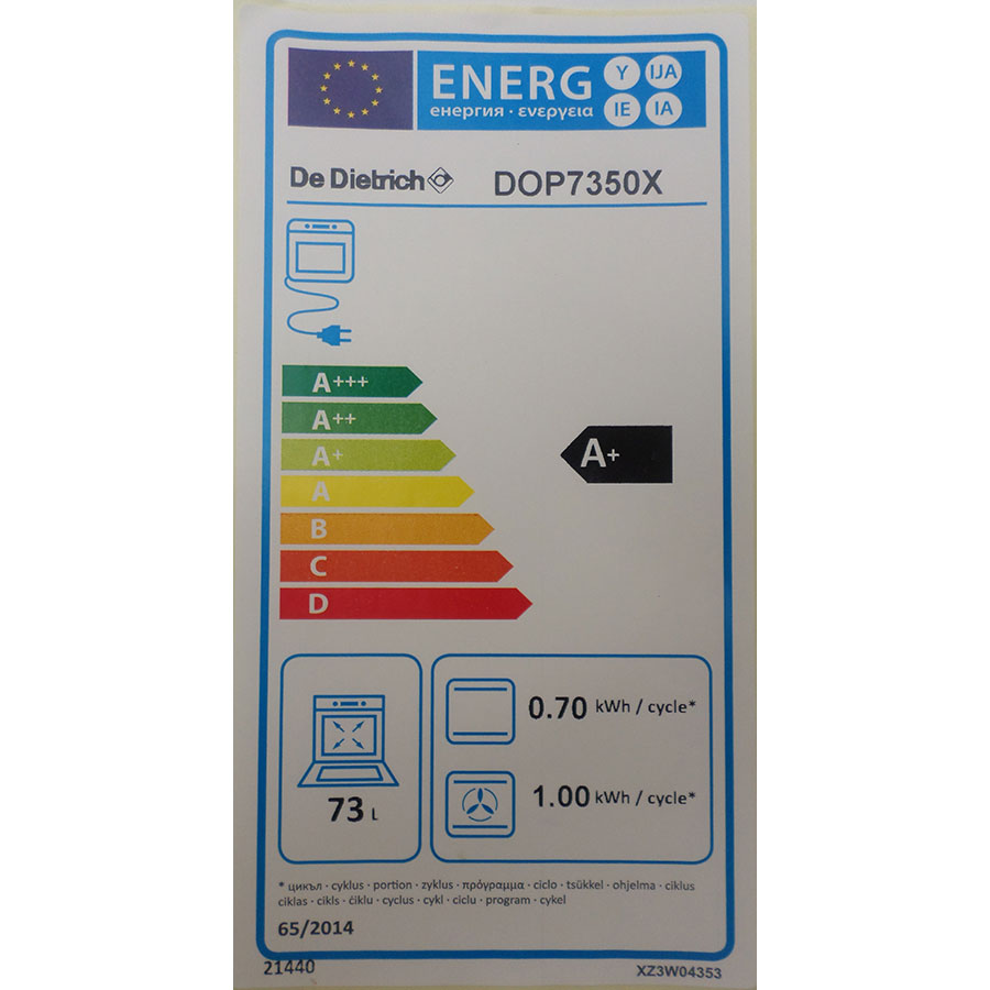 De Dietrich DOP7350X - Étiquette énergie