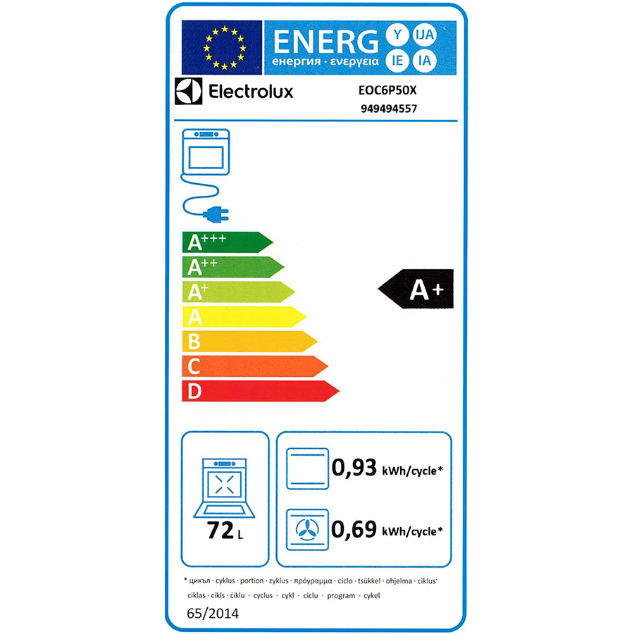 Electrolux EOC6P50X - Étiquette énergie
