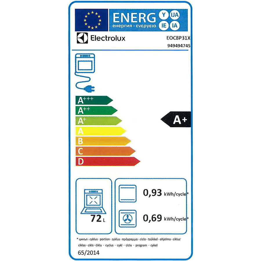 Electrolux EOC8P31X - Étiquette énergie
